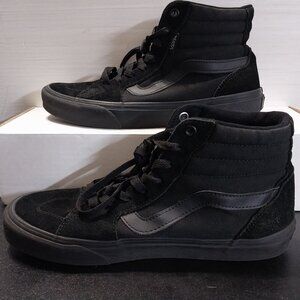 Vans Sk8-Hi Triple Black All Canvas Black on Black  High Top Men Sz 8 Women 9.5